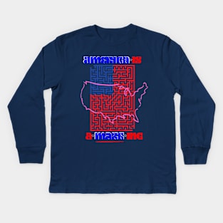 America Is A-Maze-ing 2 Kids Long Sleeve T-Shirt